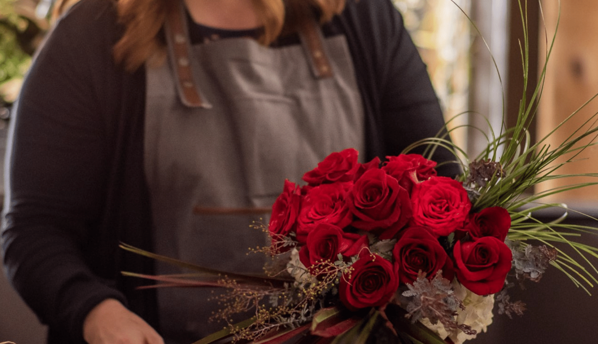 valentine's day floral arrangement